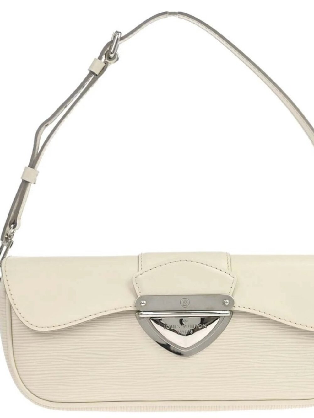 Louis Vuitton White Epi Pochette Montaigne Handbag M5929J